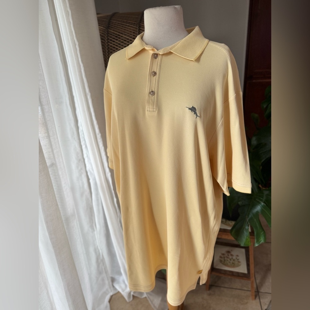 Tommy Bahama Yellow Polo Shirt Men’s‎ XL Golf Island Soft Knit